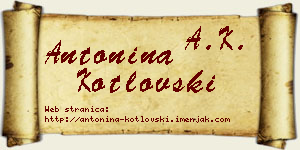 Antonina Kotlovski vizit kartica